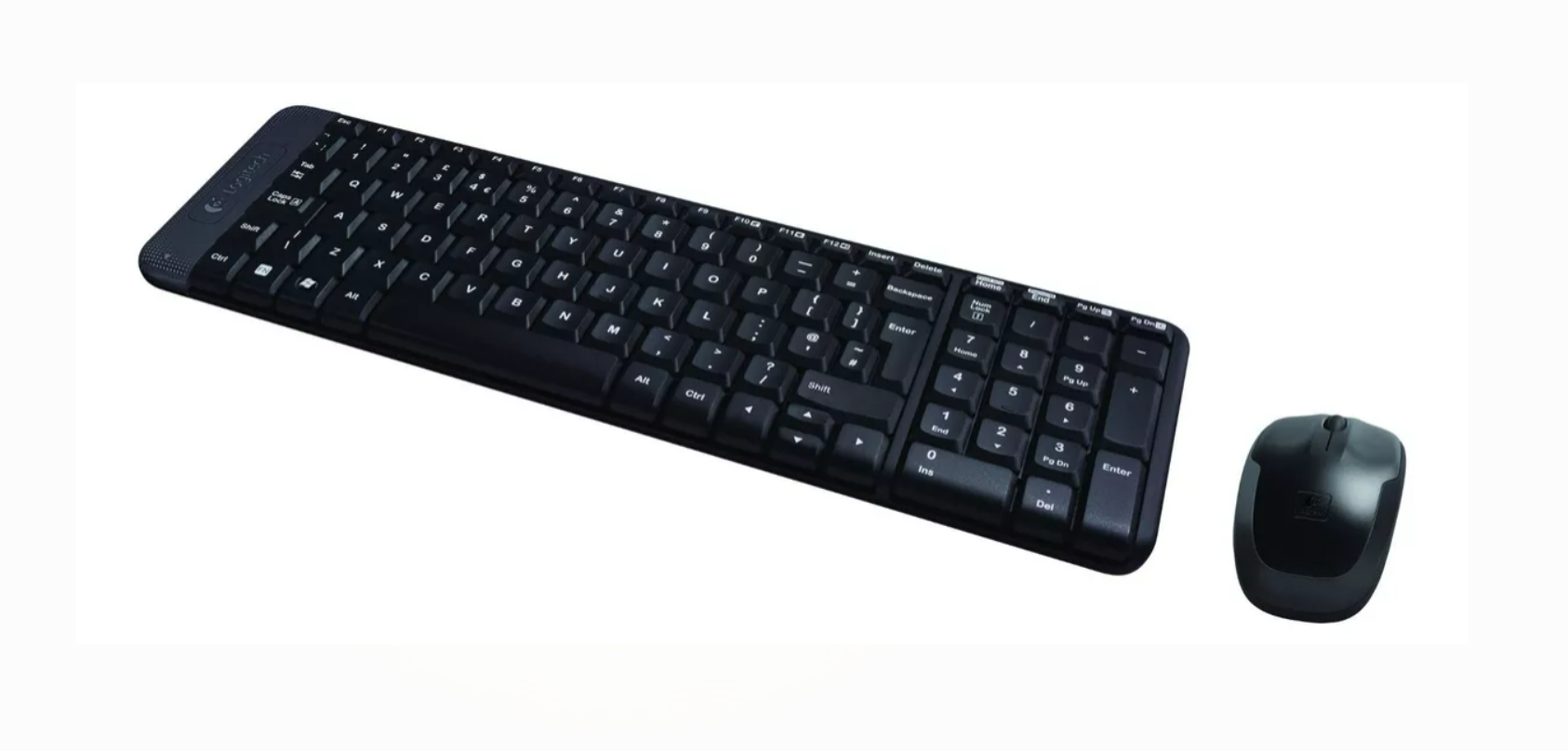 Kit Teclado Y Mouse Inalambrico Mk220 Logitech Color Negro