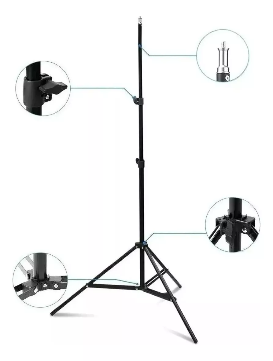 Trípode 2.10m De Pie Extensible Para Aro De Luz