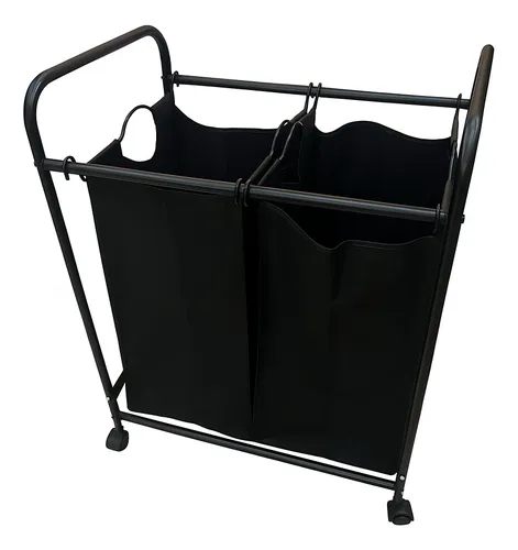 Cesto Plegable De Ropa Con 2 Divisiones Y Ruedas Hogar